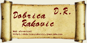 Dobrica Raković vizit kartica